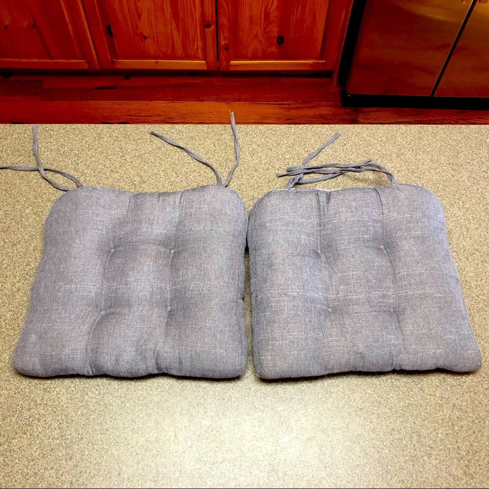 2 Gray Chair Cushions